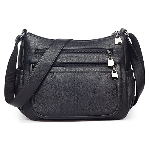 VOLGANIK ROCK Umhängetasche Damen PU leder Schultertasche Damen Weich Handtasche Damen Umhängetasche Mittelgroß Crossbody Bag Damen Alltagstasche Arbeitstasche Einkaufstasche von VOLGANIK ROCK