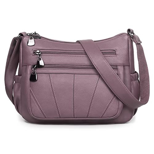 VOLGANIK ROCK Umhängetasche Damen PU leder Schultertasche Damen Weich Handtasche Damen Umhängetasche Mittelgroß Crossbody Bag Damen Alltagstasche Arbeitstasche Einkaufstasche von VOLGANIK ROCK