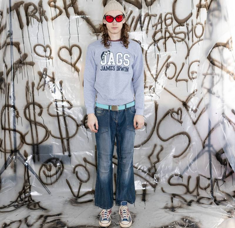 90Er Jahre Skater Boy Flicken Jeans in Dunklem Stonewash von VOLGAVINTAGE