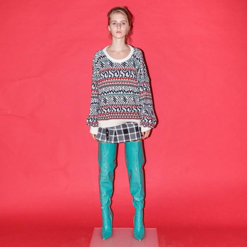 90Er Vintage Retro Kuscheliger Weihnachtspullover in Mehrfarbig von VOLGAVINTAGE