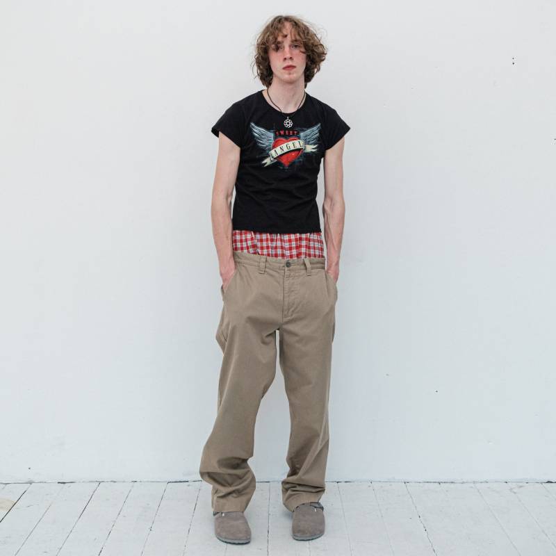 90Er Vintage Skater Fit Oversize Hose/Jeans in Haferbeige von VOLGAVINTAGE