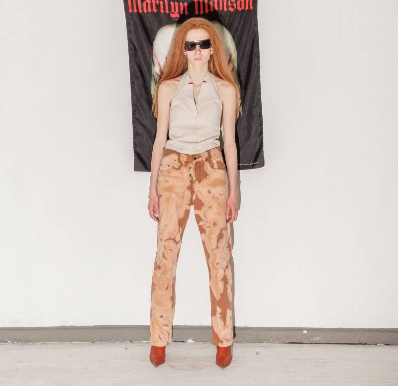 Vintage Überarbeitet Jeans in Orange Unisex von VOLGAVINTAGE