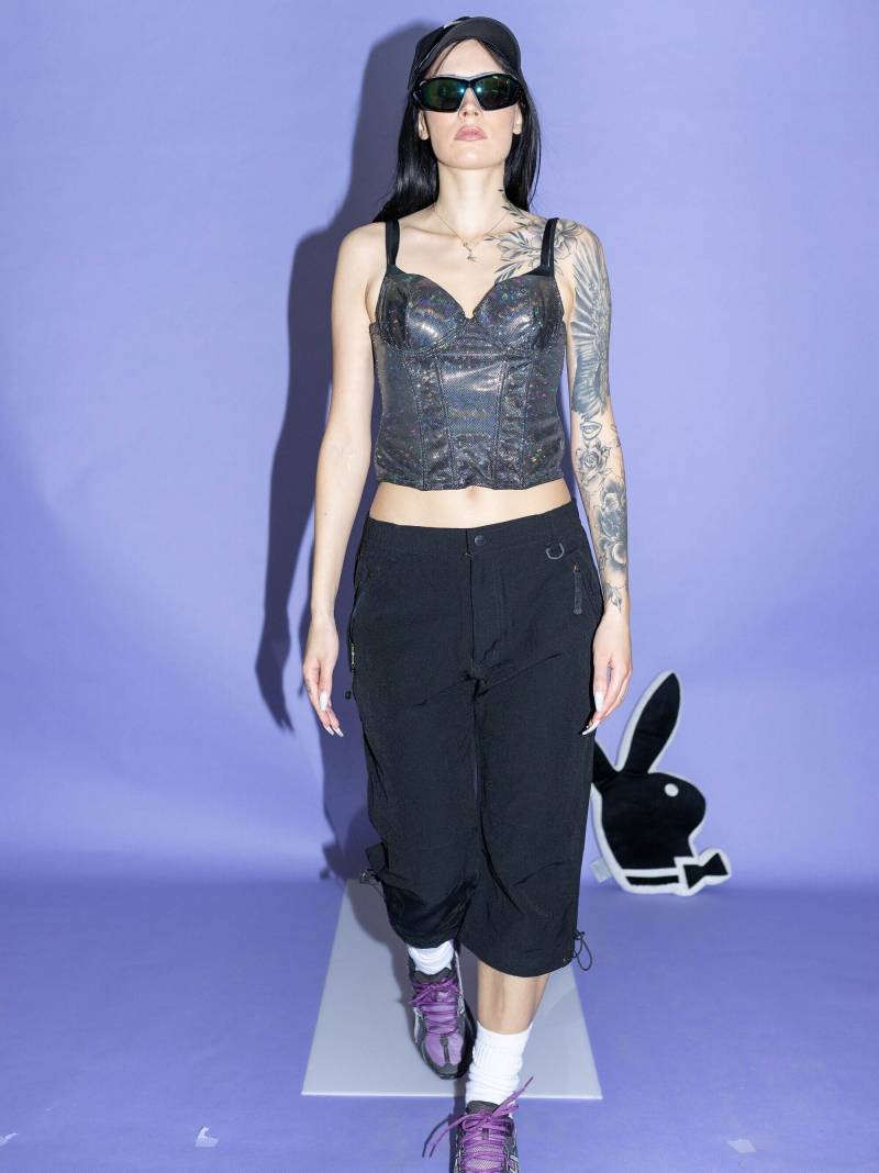 Y2K Vintage Sportlich Angeschnittene Jogger in Spinnenschwarz von VOLGAVINTAGE