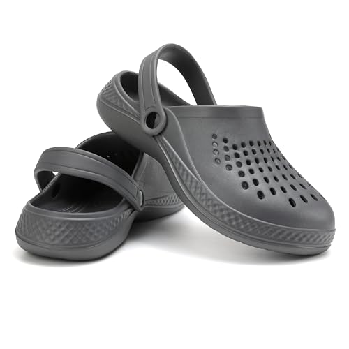 Hausschuhe Herren Clogs Gartenschuhe Sommer Badelatschen Sandalen Strand Schuhe Pantoletten-Flagship Gray 42/43EU von VOLHAL