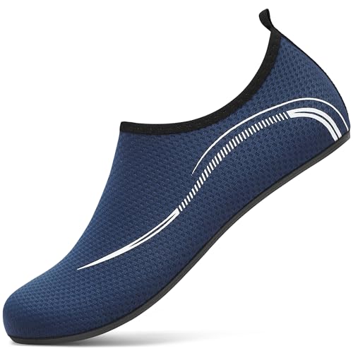 VOLHAL Badeschuh Damen Herren Wasserschuhe Neoprenschuhe Strandschuhe Aquaschuhe Surfschuhe Schwimmschuhe Wassersportschuhe Barfuß Schuhe Leicht Hausschuhe. Blau, 37 EU von VOLHAL