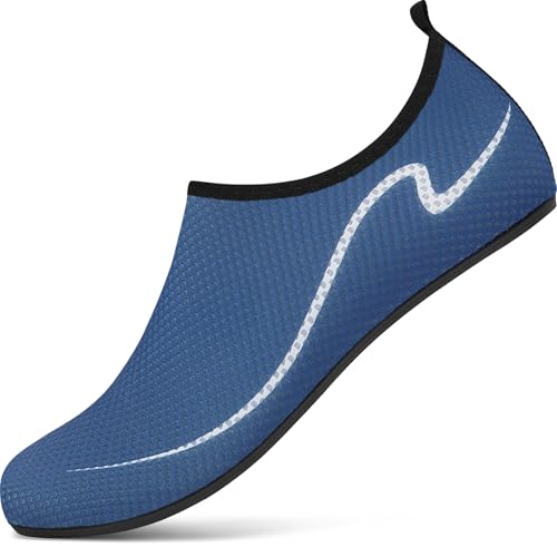 VOLHAL Badeschuhe Damen Wasserschuhe Herren Schwimmschuhe Schnell Trocknend Strandschuhe rutschfeste Aquaschuhe Leicht Surfschuhe für Beach Pool Yoga, Dunkelblau 35 EU von VOLHAL
