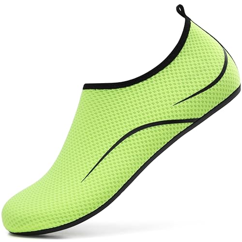 VOLHAL Badeschuhe Damen Wasserschuhe Herren Schwimmschuhe Schnell Trocknend Strandschuhe rutschfeste Aquaschuhe Leicht Surfschuhe für Beach Pool Yoga, Grün 38 EU von VOLHAL