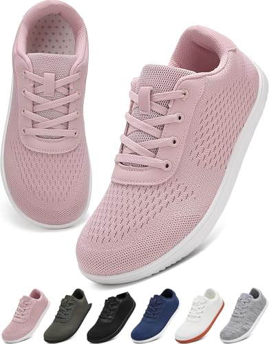 VOLHAL Barfußschuhe Damen Herren, Minimalistische Barfuss Schuhe mit Breiter Zehenbox & Zero Drop, Leichtgewicht Atmungsaktive Sneaker für Fitness, Wandern, Joggen & Alltag(Rosa, 35EU) von VOLHAL