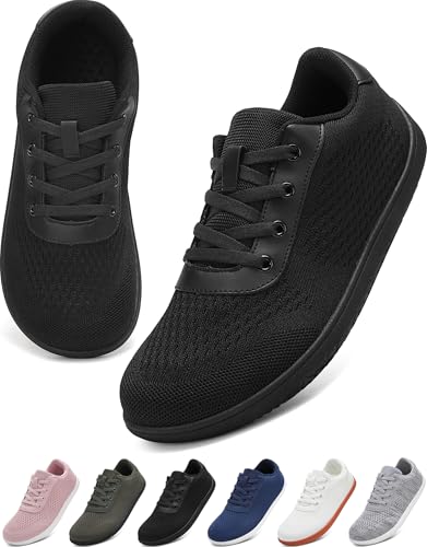 VOLHAL Barfußschuhe Damen Herren, Minimalistische Barfuss Schuhe mit Breiter Zehenbox & Zero Drop, Leichtgewicht Atmungsaktive Sneaker für Fitness, Wandern, Joggen & Alltag(Schwarz, 41EU) von VOLHAL