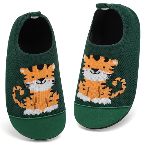 VOLHAL Hausschuhe Kinder Jungen Mädchen Atmungsaktive Pantoffeln Leicht Rutschfest Lauflernschuhe Kleinkinder Hüttenschuhe Slippers Barfußschuhe(Grün,28 EU) von VOLHAL