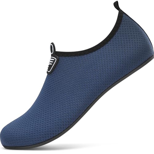 VOLHAL Wasserschuhe Herren Badeschuhe Damen Schwimmschuhe Schnell Trocknend Strandschuhe rutschfeste Aquaschuhe Leicht Surfschuhe für Beach Pool Yoga, Blau 42 EU von VOLHAL