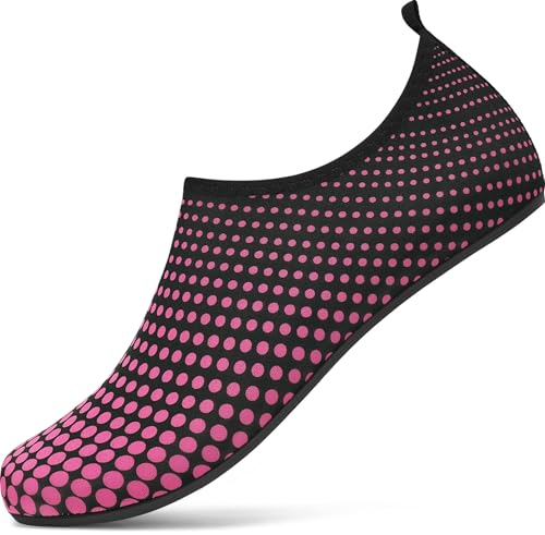 VOLHAL Wasserschuhe Herren Badeschuhe Damen Schwimmschuhe Schnell Trocknend Strandschuhe rutschfeste Aquaschuhe Leicht Surfschuhe für Beach Pool Yoga, Rosa 41 EU von VOLHAL