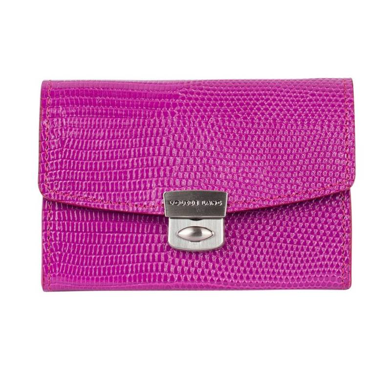 VOLKER LANG Geldbörse CENTIME, PS11 - Oberfläche: Waran - Farbe: magenta von VOLKER LANG