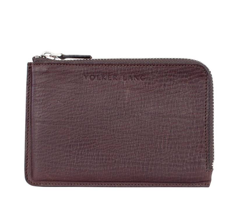 VOLKER LANG Kartenetui EURO - Flaches Lederportemonnaie mit Reißverschluss und praktischen von VOLKER LANG
