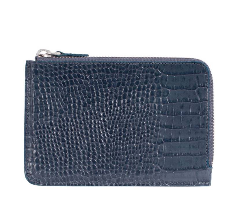 VOLKER LANG Geldbörse EURO, PR9 - Oberfläche: Minikroko - Farbe: greyblue von VOLKER LANG