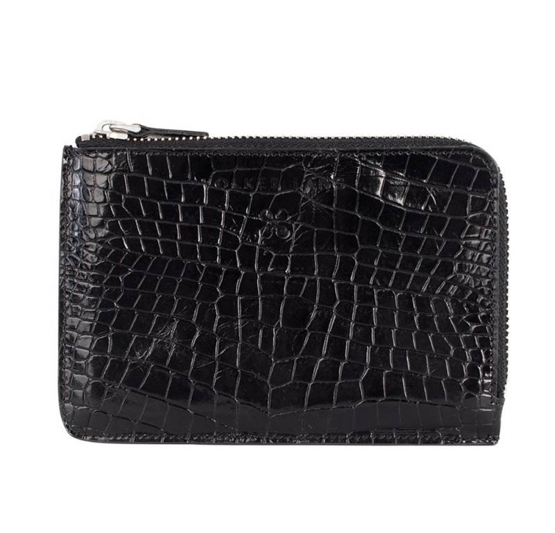 VOLKER LANG Geldbörse EURO, PR9 - Oberfläche: Minikroko - Farbe: mik-black von VOLKER LANG