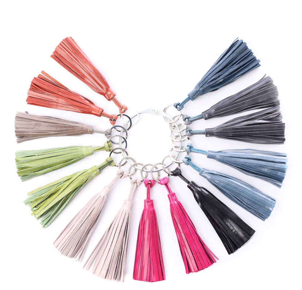 VOLKER LANG Schlüsselanhänger TASSEL, SR12 - Schlüsselring in Quasten-Form aus Leder von VOLKER LANG