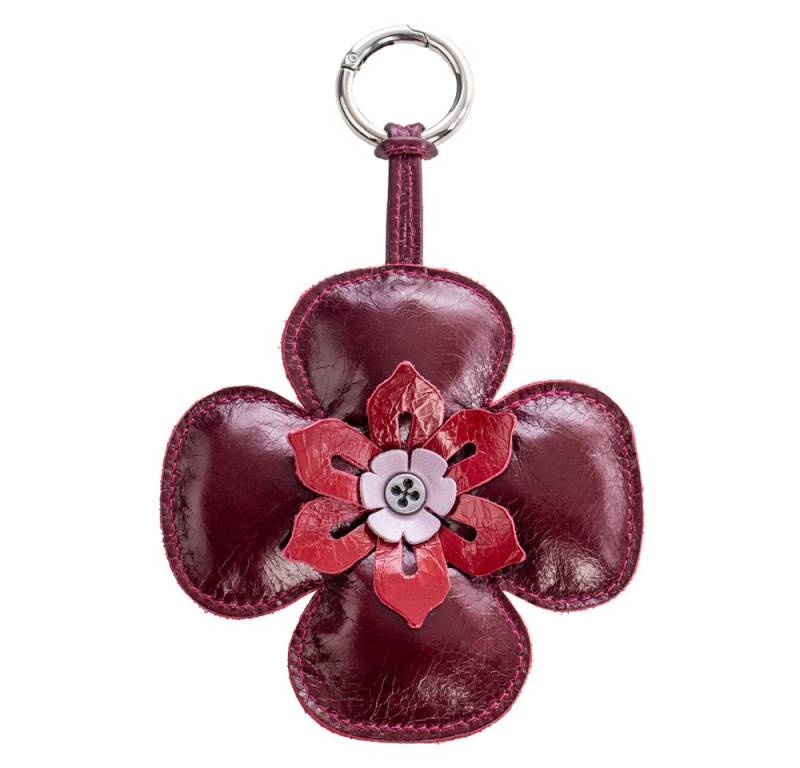 VOLKER LANG Taschenanhänger CHARM Flower, CH4 - Oberfläche: Vintage - Farbe: rubin-red-lilac von VOLKER LANG