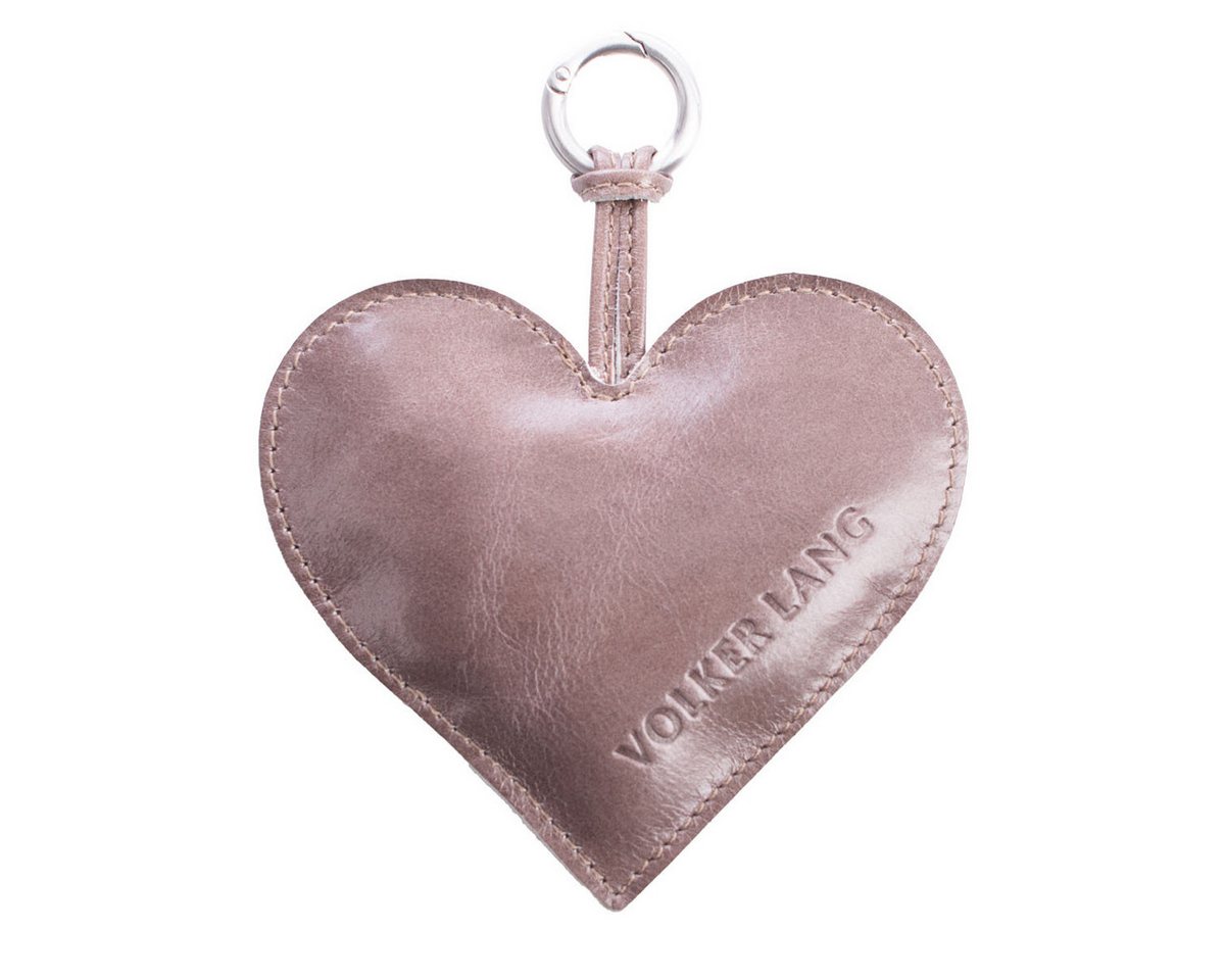 VOLKER LANG Taschenanhänger CHARM Heart, CH1 - Oberfläche: Vintage - Farbe: vin-taupe von VOLKER LANG