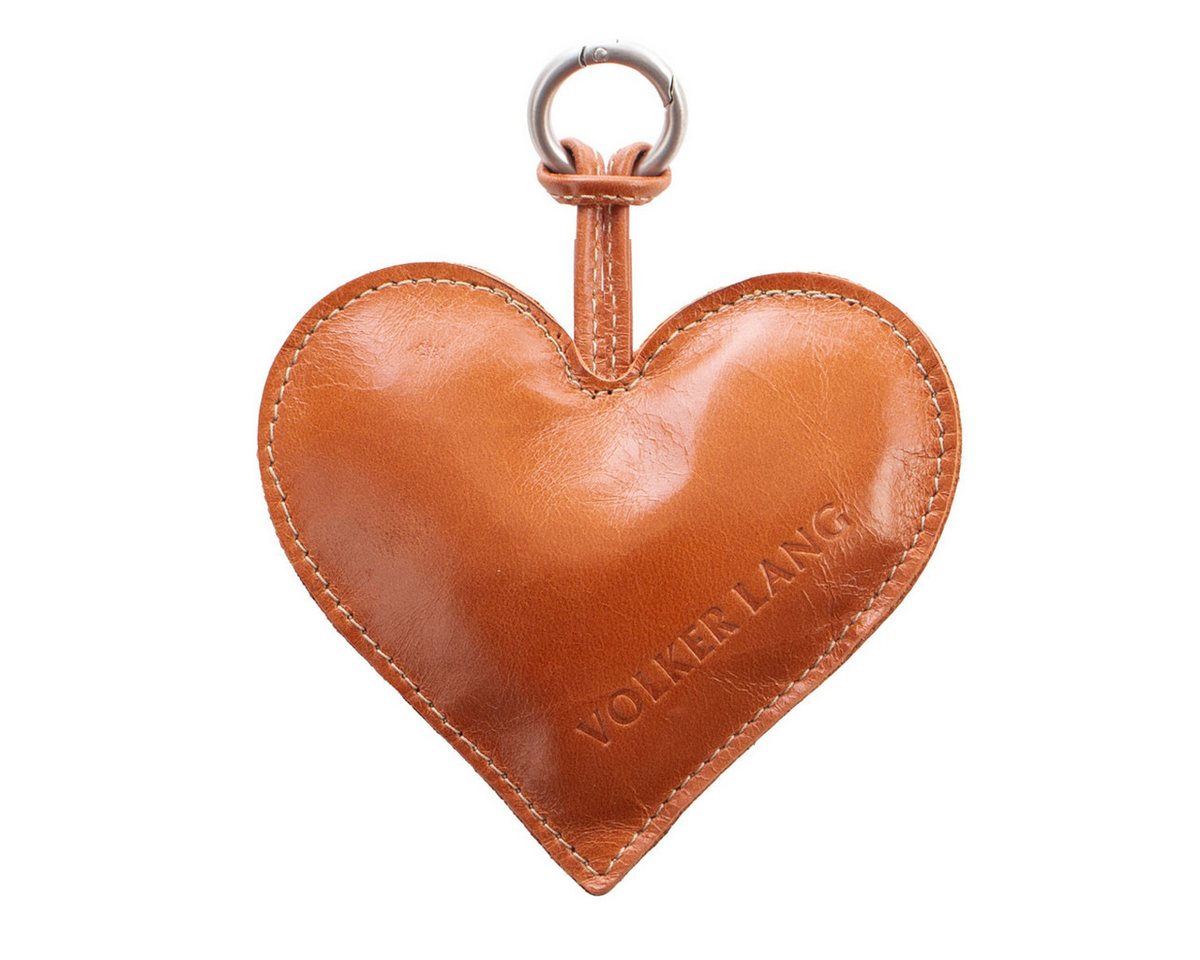 VOLKER LANG Taschenanhänger CHARM Heart, CH1 - Oberfläche: Vintage - Farbe: vin-whiskey von VOLKER LANG