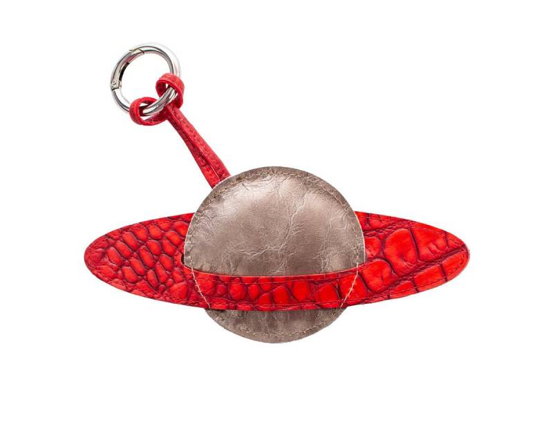 VOLKER LANG Taschenanhänger CHARM Saturn, CH3 - Oberfläche: Alligator - Farbe: alli-tomato von VOLKER LANG