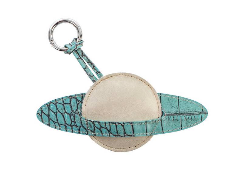 VOLKER LANG Taschenanhänger CHARM Saturn, CH3 - Oberfläche: Kroko - Farbe: türkis von VOLKER LANG