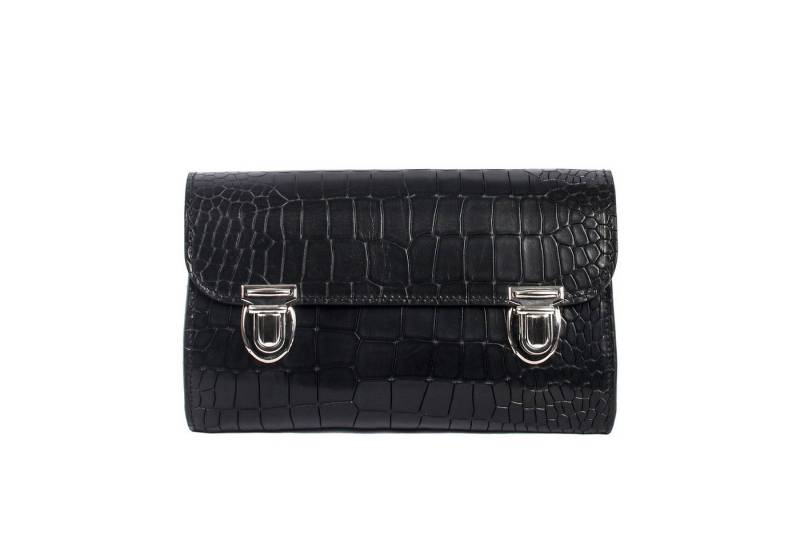 VOLKER LANG Umhängetasche EMILY, BO14 - Oberfläche: Smoothcroco - Farbe: smo-black von VOLKER LANG