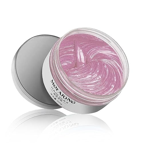 Temporäre Haarfarbe, Styling Haartone für Männer Frauen, Natürliche Frisur Pomade, Temporäre Haarfärbemittel Wachs für Party, Cosplay & Halloween (Rosa 200g) von VOLLUCK