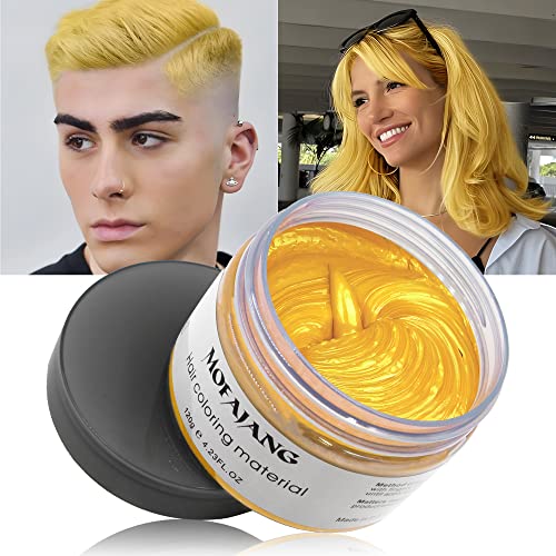 Temporäre Haarfarbe Gold Haarfarbe, Styling Haartone für Männer Frauen, Natürliche Frisur Pomade, Temporäre Haarfärbemittel Wachs für Party, Cosplay & Halloween, 4,23 Unzen (Gold) von VOLLUCK