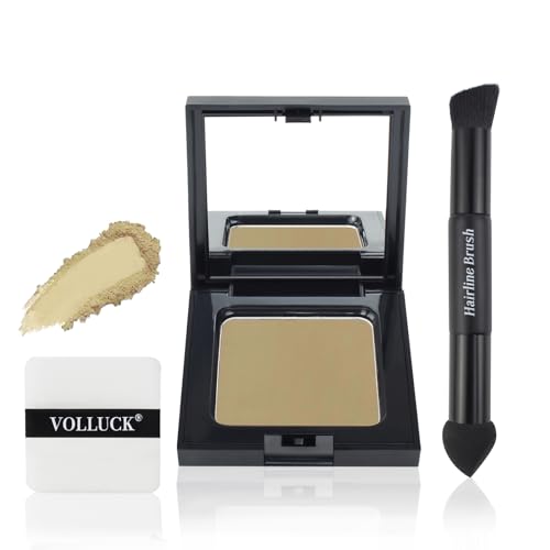 VOLLUCK Ansatzpuder, Sofortige Abdeckung Haaransatz Puder bei Graue Haare und Lichtes Haar, Natürliche Haarpuder Ansatz für Männer & Frauen (Mittleblond, 12 g) von VOLLUCK