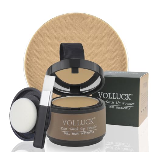 VOLLUCK Ansatzpuder - Haarpuder Haaransatz volumen für Frauen und Männer, Haarverdichtung Hair Styling Powder Haaransatz Kaschieren als Wasserfestes Haar Make-up - 4g (Blond) von VOLLUCK