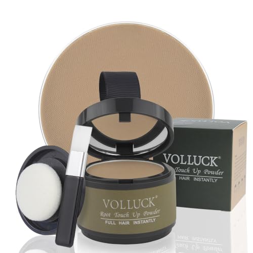 VOLLUCK Ansatzpuder - Haarpuder Haaransatz volumen für Frauen und Männer, Haarverdichtung Hair Styling Powder Haaransatz Kaschieren als Wasserfestes Haar Make-up - 4g（Heller Kaffee） von VOLLUCK