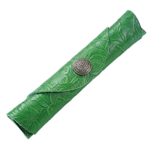 VOLURE Handgefertigtes Federmäppchen im Vintage-Stil, Federmäppchen aus Rindsleder der ersten Schicht, Mehrfarbig, 18 x 3 cm(A) von VOLURE