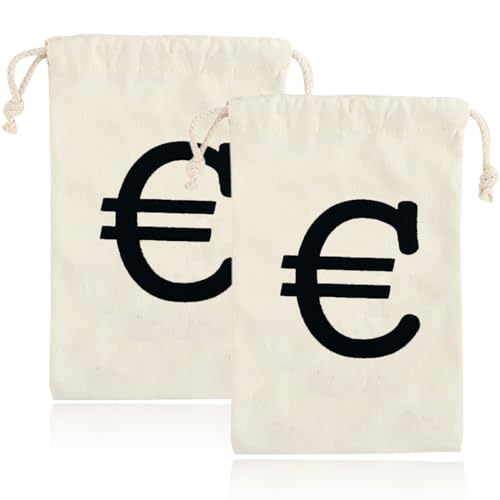 2 Stück Geldsack Münzbeutel, Segeltuch M ünzbeutel, Geldbörsen Bankräuber, Geldsack Dieb, Geld Sack, Stoffsack, Wild West Bank Beutel, von VOMZIKL