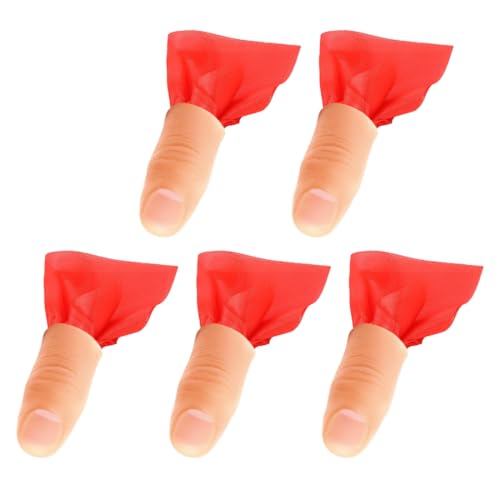 5 Stück Künstlicher Daumen mit Schal, Fake Hand, Magischer Künstlicher Daumen für Partys, Karneval, Halloween, Magie Daumenspitze Weich Plastik Finger von VOMZIKL