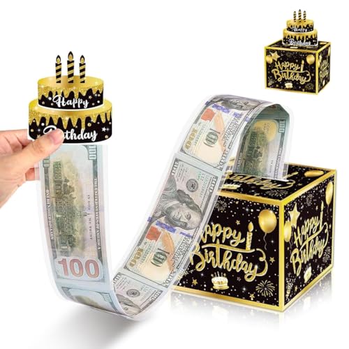 Geldgeschenke Geburtstag DIY Überraschungsbox, Geldgeschenke Verpackung, Geburtstag Geldgeschenk Verpackung für Freunde und Familie（Schwarz） von VOMZIKL