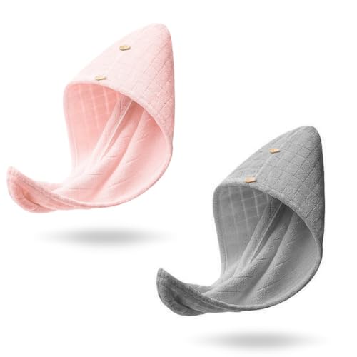 Haarturban Handtuch, 2 Stück Mikrofaser Turban Handtücher Schnelltrocknend Handtuch, Mikrofaser-Handtuch zum Trocknen von Haaren von VOMZIKL