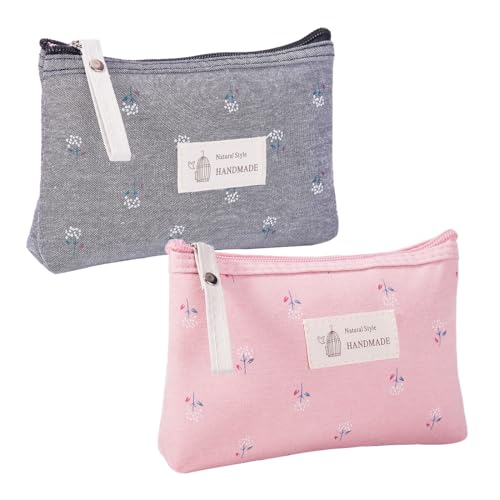 Kleine Kosmetiktasche für Handtasche, 2 Stück Mini Kosmetiktasche, Kosmetiktasche Damen Klein, Kleines Täschche von VOMZIKL