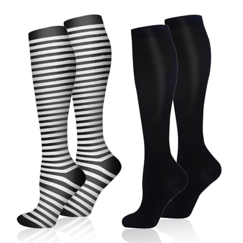 Kompressionsstrümpfe, 2 Paar Kompressionsstrümpfe Kniestrümpfe Stützstrümpfe Laufsocken für Running Wandern Reisen von VOMZIKL