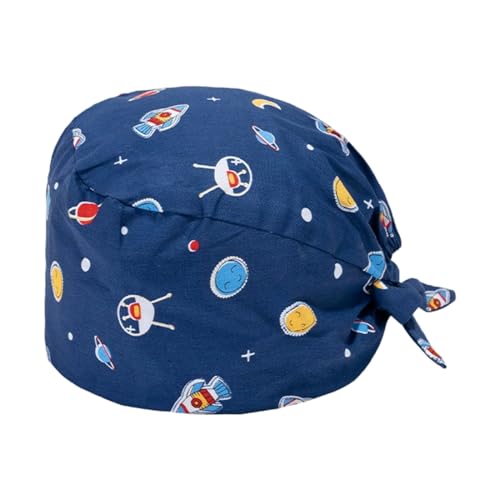 OP Hauben Stoff Krankenschwester, Schrubben Kappe Bedruckte Füllig Turban Hut Verstellbare Füllig Haarabdeckung Unisex Doktor Kappe mit Schweißband, Arbeitskappe Baumwolldruck von VOMZIKL