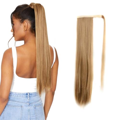 Pferdeschwanz Verlängerung, Gewellt Pferdeschwanz Haarteil mit Klammer, Pferdeschwanz Zopf Extensions Claw Clip in Wavy Ponytail Extension Synthetik Haarverlängerung für Damen Mädchen Braun von VOMZIKL