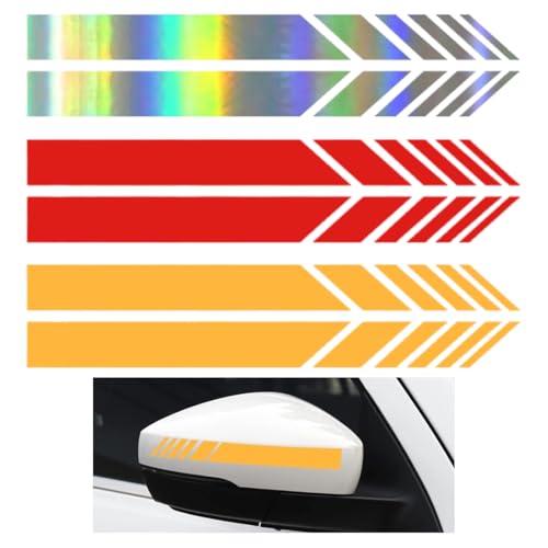 Rückspiegel Aufkleber Stickers, 6 Stück Auto Stickers mit Streifen Design, Auto Aufkleber Stoßstange von VOMZIKL