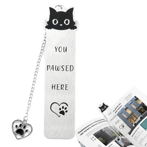 Schwarze Katze Lesezeichen, Süß Katzen Lesezeichen, Lesezeichen Metall, Lesezeichen von VOMZIKL