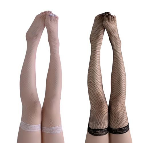 Selbstklebende Netzstrümpfe,2 Paar Netzstrümpfe Fischnetz Stockings, Overknees Netzstrümpfe Fischnetz Stockings von VOMZIKL