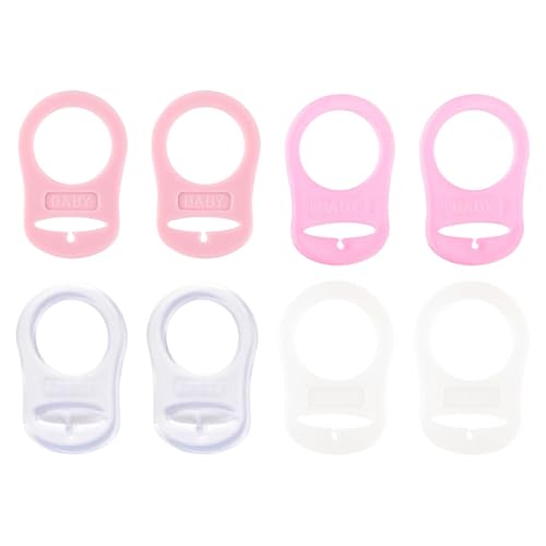 Silikon-Knopf-Ring, 8 Pcs Silikon Dummy Schnuller Halter Clip Adapter Ring, Schnuller Adapter, Silikonring für Schnuller von VOMZIKL