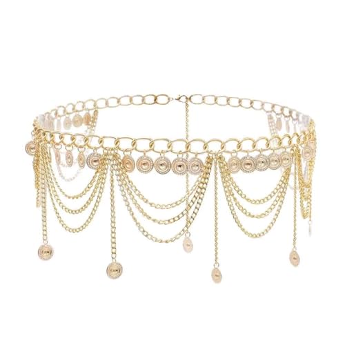 Taillenkette Damen, Bauchkette, Bauchkette Gold, GoldBauchkette Gold Metall Kettengürtel Mehrschichtig Bauchkette Ketten Gürtel mit Quastenanhänger Taillenkette Damen, Bauchkette, Bauchkette Gold, GoldBauchkette Gold Metall Kettengürtel Mehrschichtig Bauchkette Ketten Gürtel mit Quastenanhänger von VOMZIKL