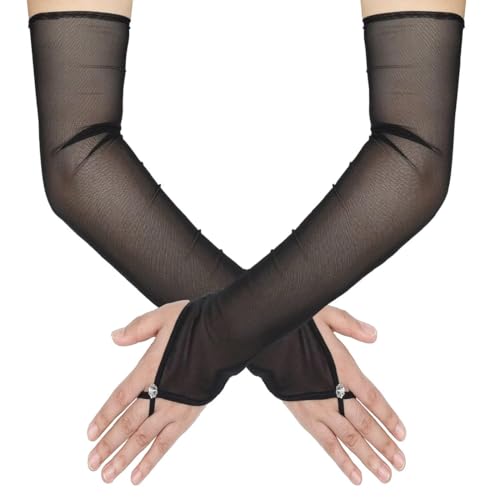 VOMZIKL Lange Handschuhe, Fingerlos, Ellbogenlange Opernhandschuhe, Damenhandschuhe von VOMZIKL