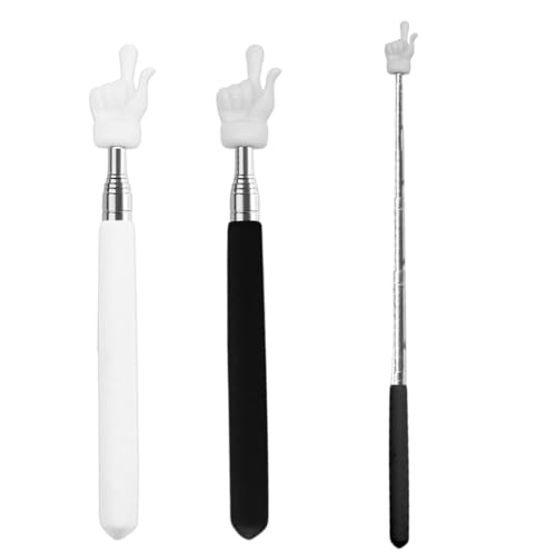Zeigestab Ausziehbar, 2 Pcs Teleskop Lehrer Zeiger, Versenkbare Klassenzimmer,Finger Zeigestock, Edelstahl Kinder Ausziehbarer Zeigestab von VOMZIKL