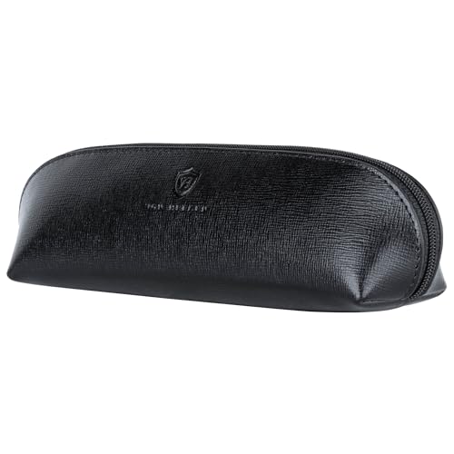 VON HEESEN® Echtleder Federmäppchen Leder Federmappe Etui für Stifte Mäppchen Schule Federtasche Uni Schlampermäppchen (Saffiano) von VON HEESEN