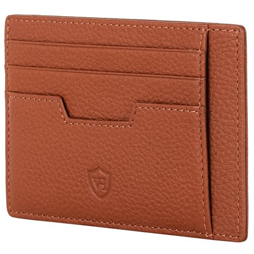 VON HEESEN® Echtleder RFID Kartenetui aus Nappa-Leder - 9 Fächer - Querformat Kreditkartenetui für Damen & Herren (Cognac) von VON HEESEN